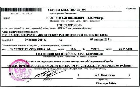 Что такое свидетельство по месту жительства
