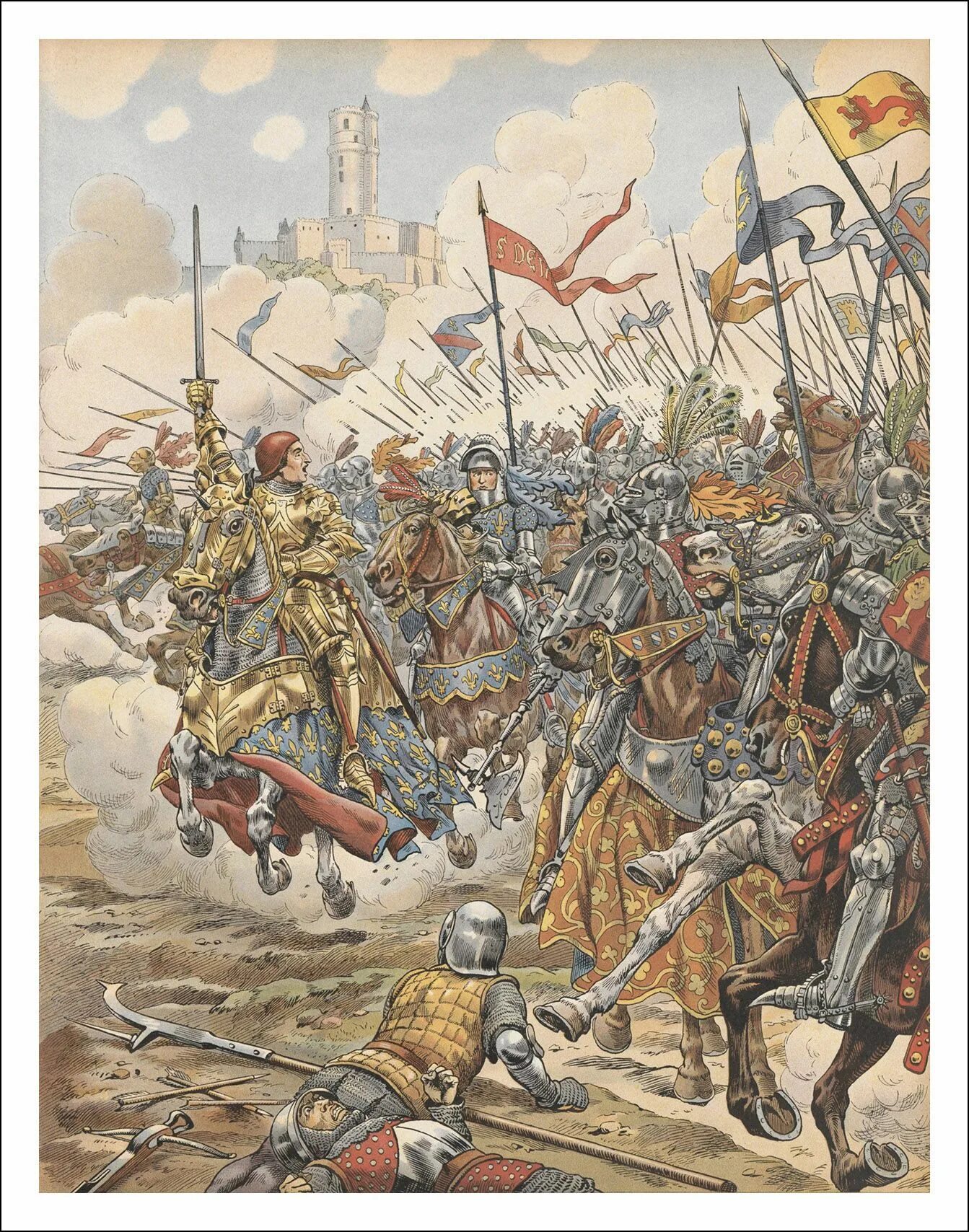 Картинка столетней войны. Битва при Монлери 1465. Бургундские войны 1474 1477.