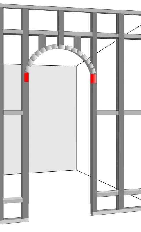 Дверной проем из гипсокартона каркас. Каркас арки из профиля. Каркас для арки. Арка из профиля для гипсокартона. Как крепится арка