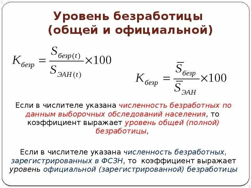 Коэффициенты активности населения. Формула расчета безработицы. Расчетная формула безработицы. Коэффициент зарегистрированной безработицы формула. Как посчитать уровень официальной безработицы.