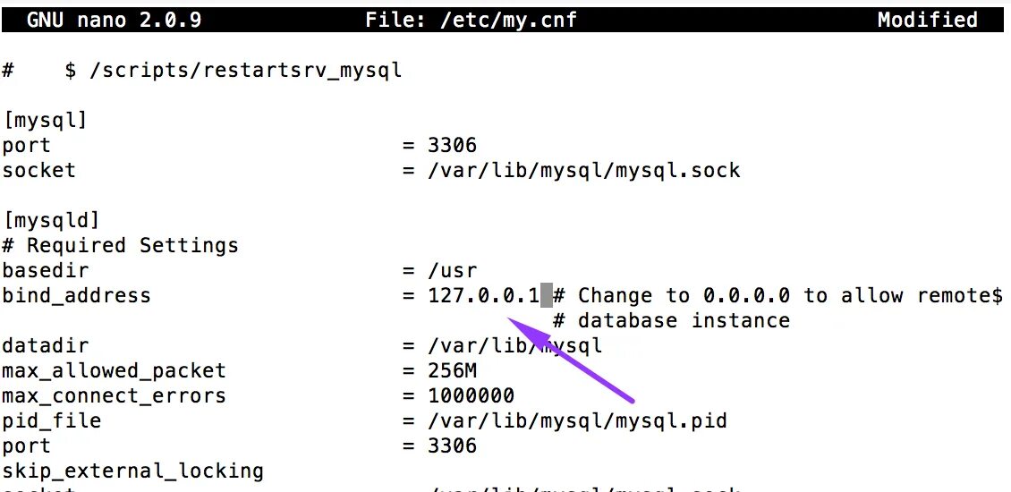 Etc mysql. Mysql.cnf. bind address mysql. как создать файл my cnf. nano /etc/mysql/my.cnf.