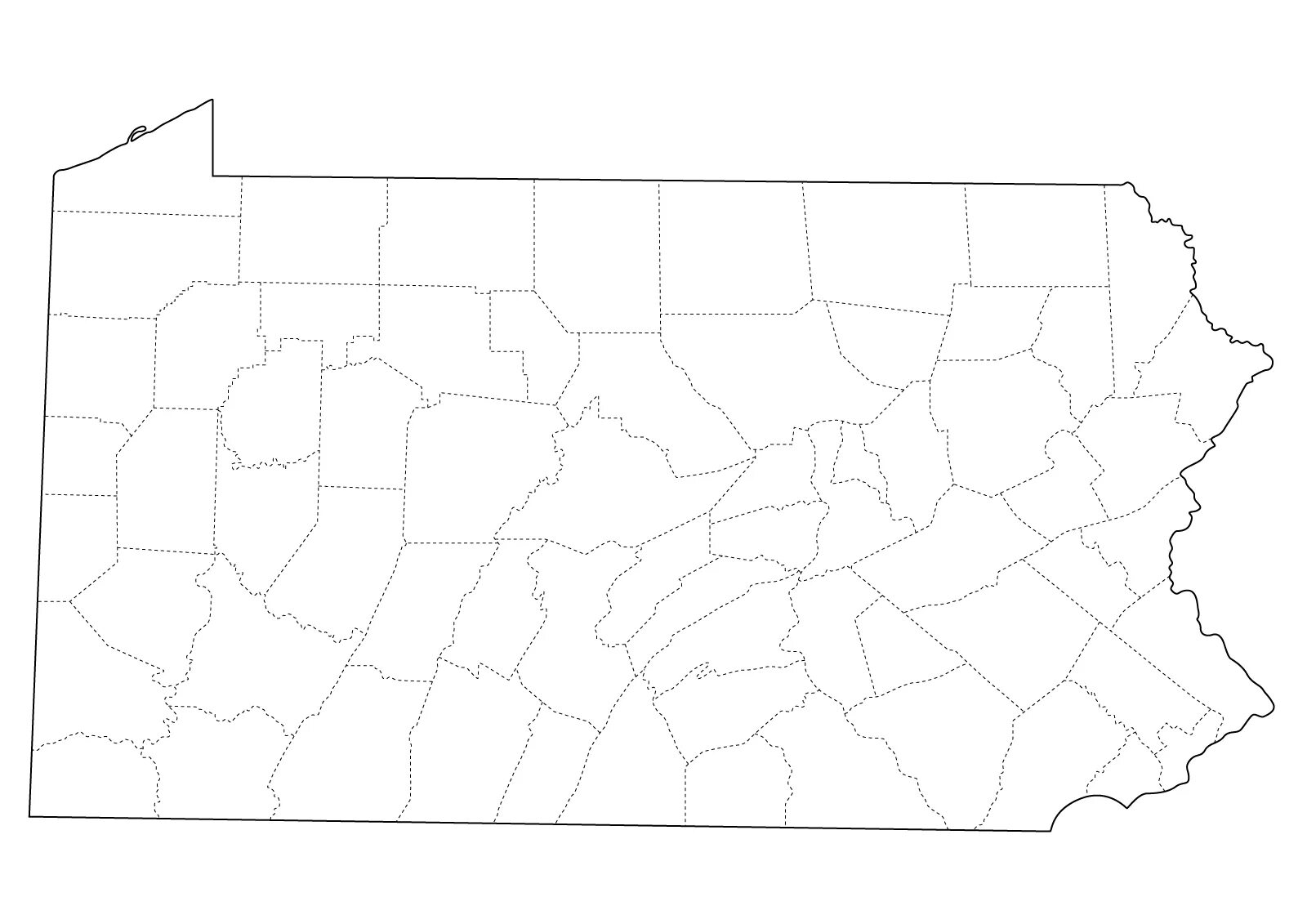 Карта аск. Пенсильвания рисунок на карте. Pennsylvania Map outline. Границы округа / County lines. Nebraska outline Map.