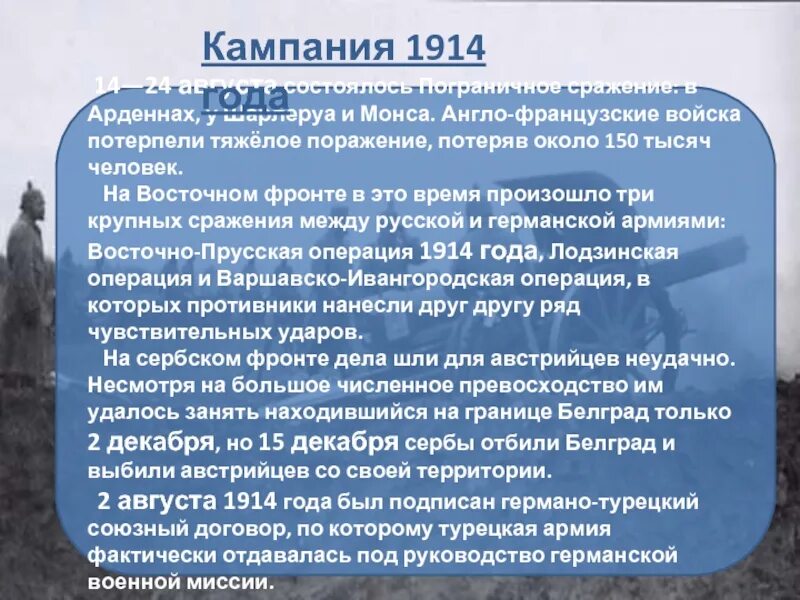 Потерпеть поражение на английском. Военная кампания 1914. Первая мировая кампания 1914 года. Военная кампания 1914 года кратко. Кампания 1914 года в начавшейся первой мировой войне кратко.