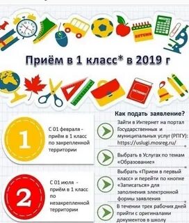 Прием в 1 класс сайт