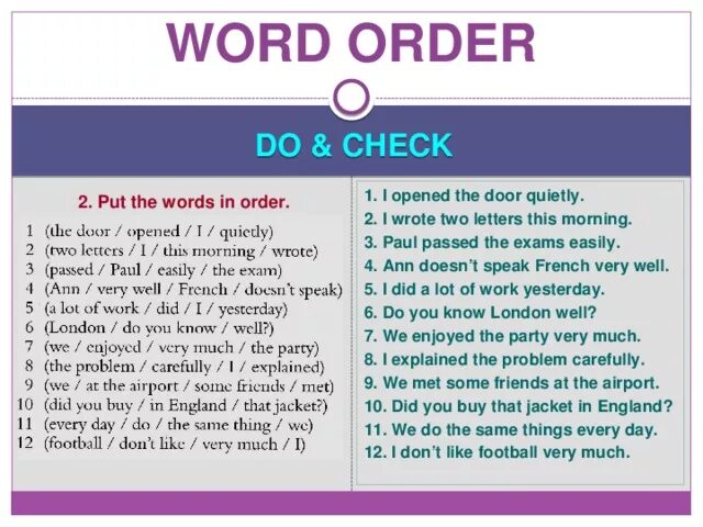 World order in questions. Sentence word order. word order in english sentence. english sentence word order. question order.