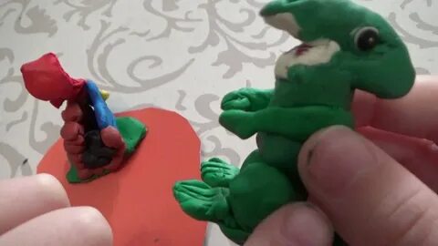 Лепим динозавра видео