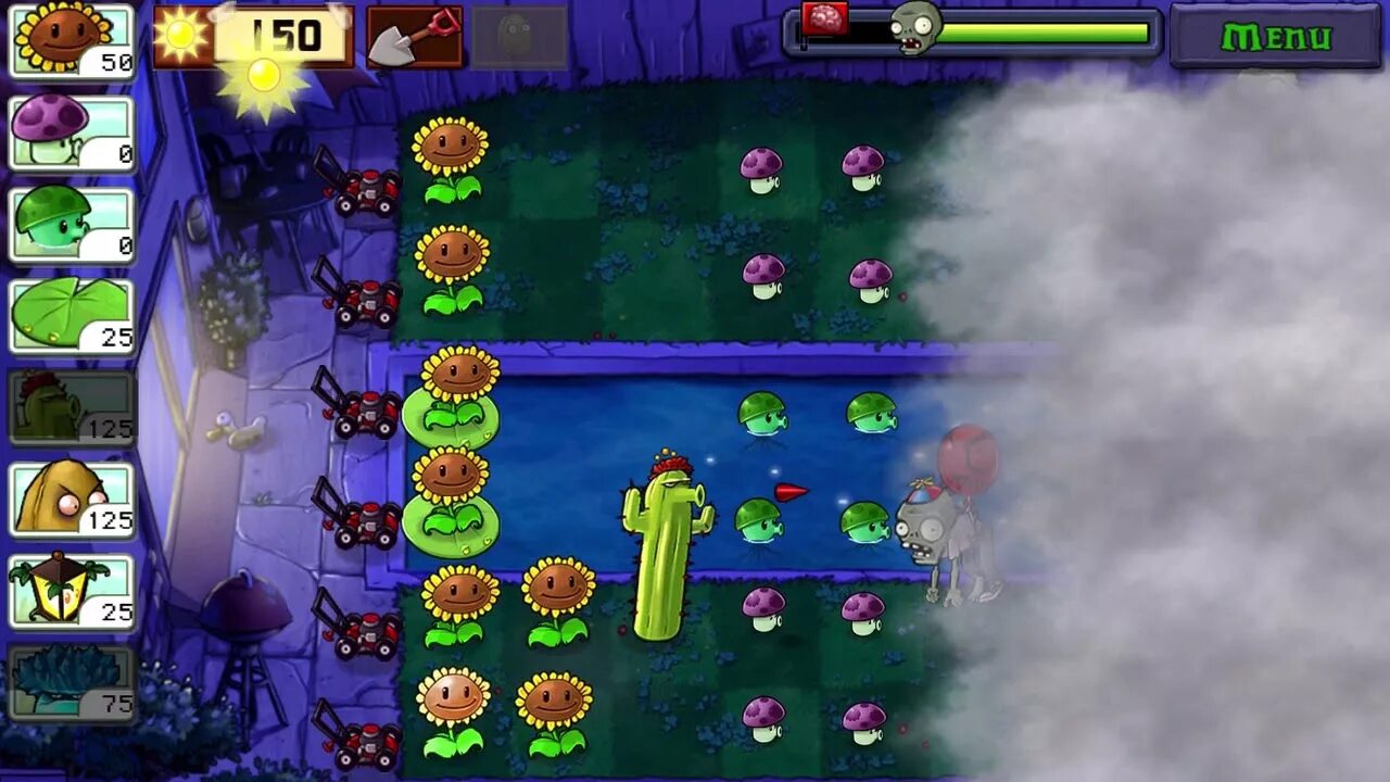 Растения против зомби 8 уровень. Plants vs Zombies Fog. Plants vs Zombies туман. Локация туман растения против зомби. 4 Уровень в растения против зомби.