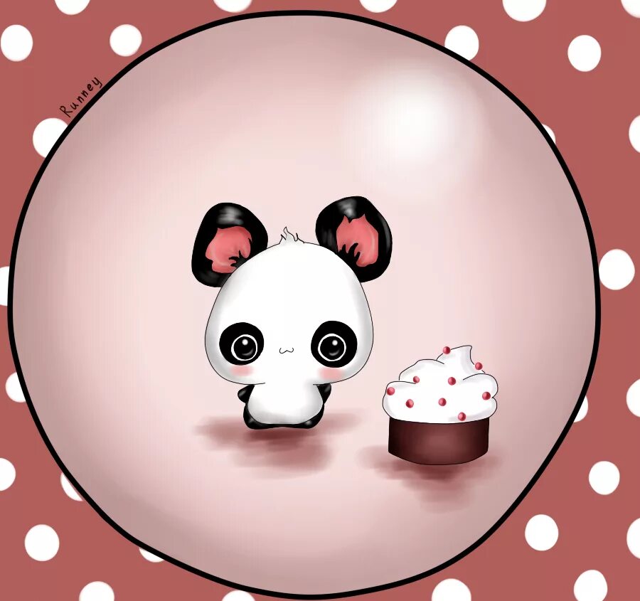 Пандочка блоггер. Няшные панды. Милые рисунки. Розовая Панда.