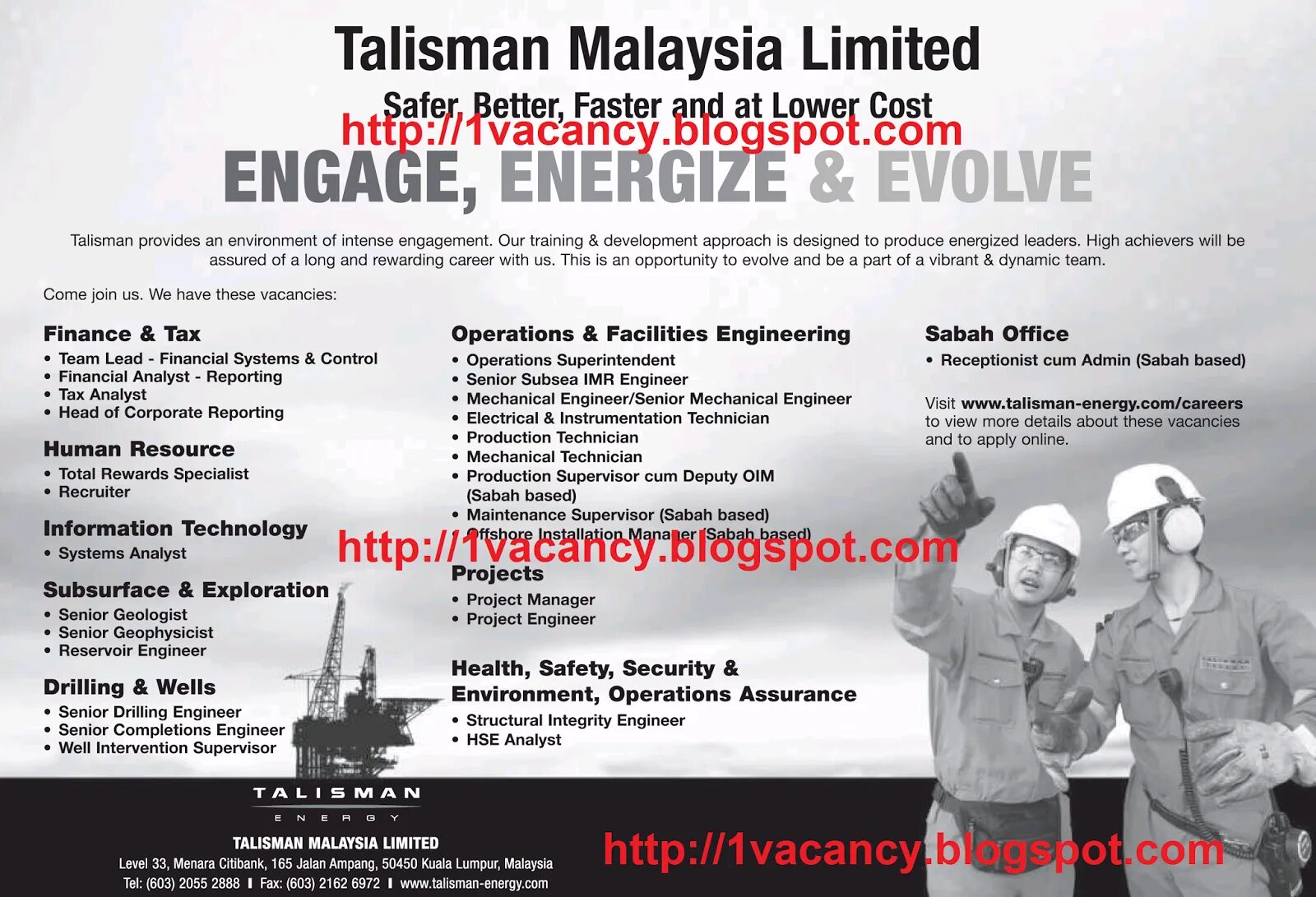 Engineer vacancies. Engineer job advertisement.