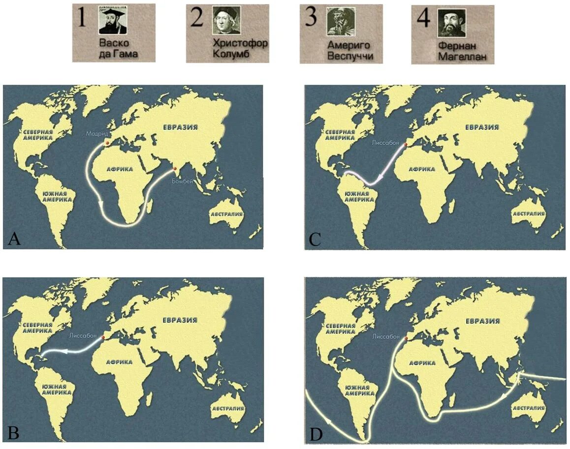 Колумб васко да гама фернан магеллан. Карта открытий материков. Пути великих мореплавателей на карте. Великие географические открытия. Великие открытия материки.