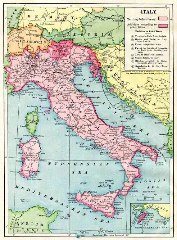 Карта Италии после 1 мировой войны. Италия после первой мировой войны карта. Территория Италии после первой мировой войны. Территории Италии после 1 мировой.