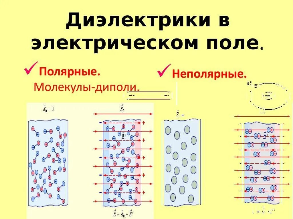 Проводники и диэлектрики в электрическом поле. Электрическое поле проводников и диэлектриков. 5. Проводники и диэлектрики в электрическом поле.. Полярные и неполярные диэлектрики в электрическом поле. Что происходит с диэлектриком в поле