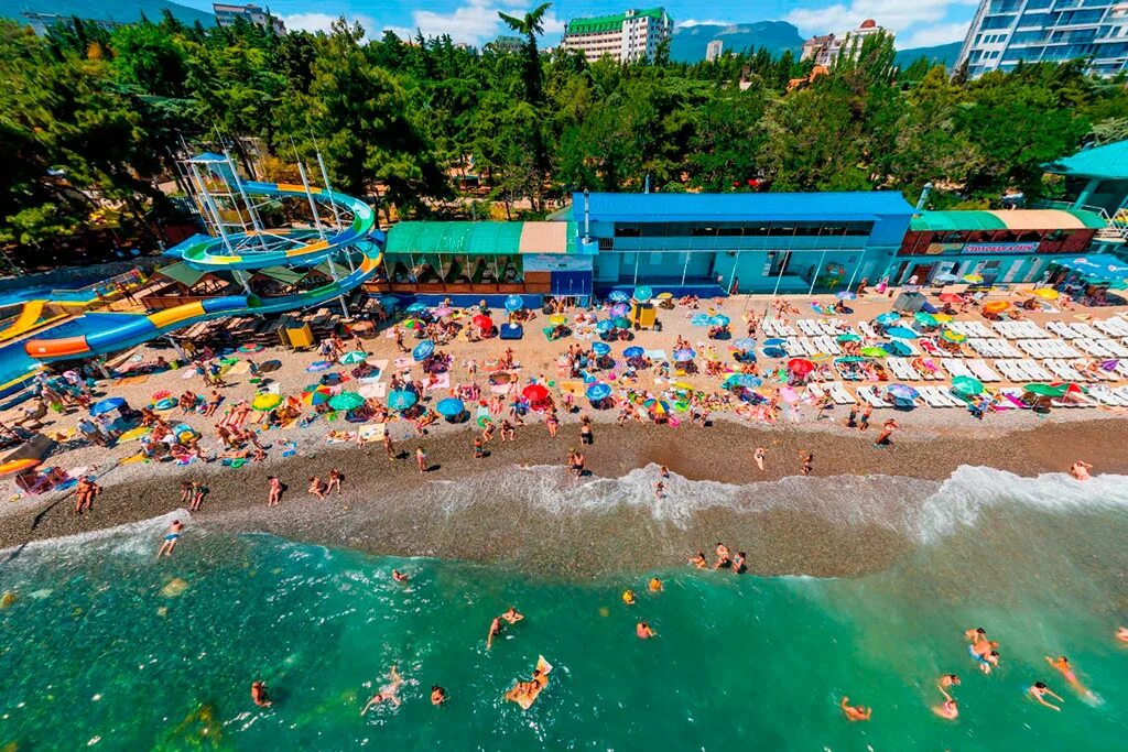Все пляжи Алушты: Профессорский уголок, Центральный пляж и Восточная набережная.