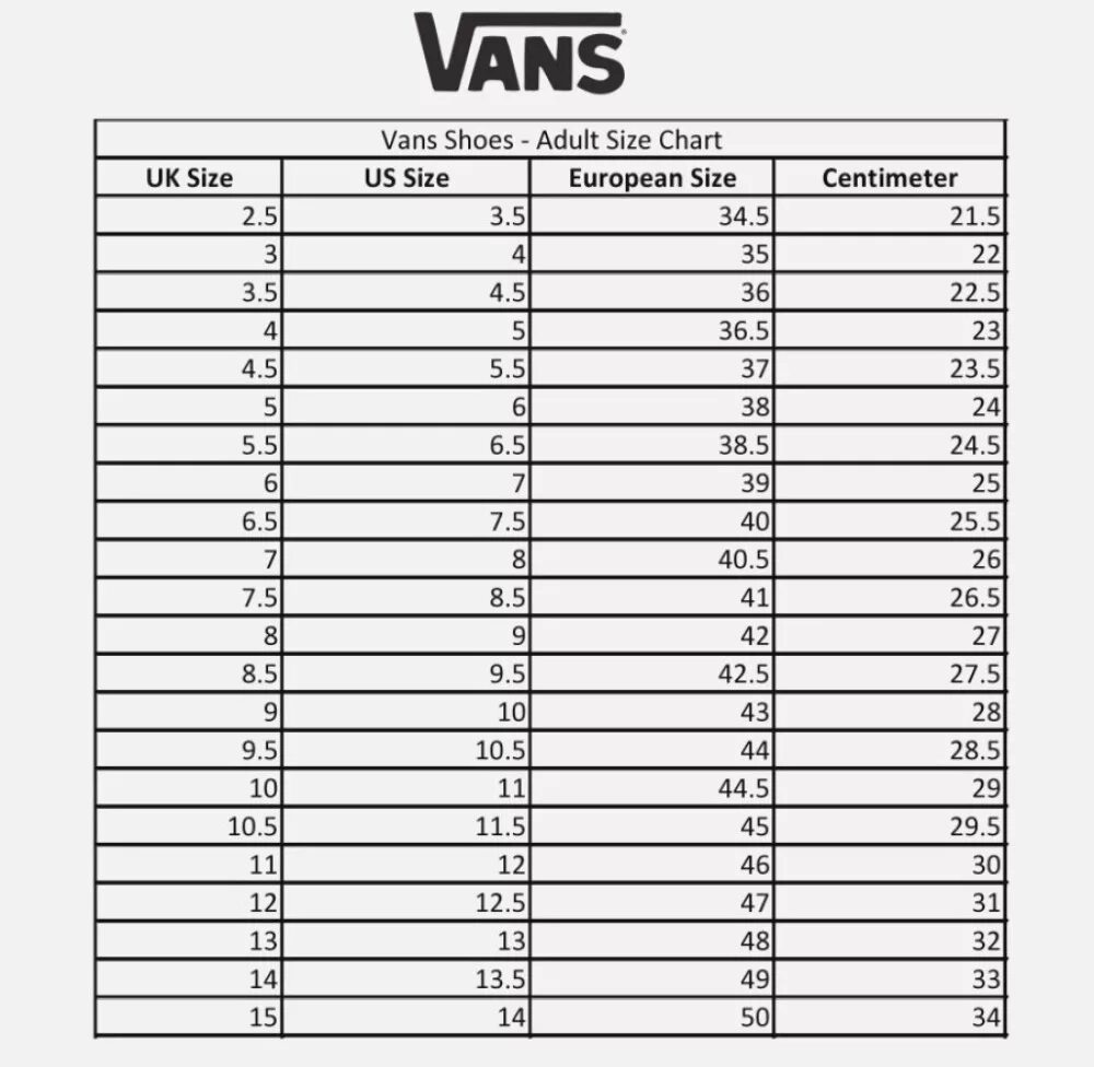 Размер vans. Vans таблица размеров обуви. vans размерная сетка женской обуви. размерная сетка ванс женские. vans kids размерная сетка.