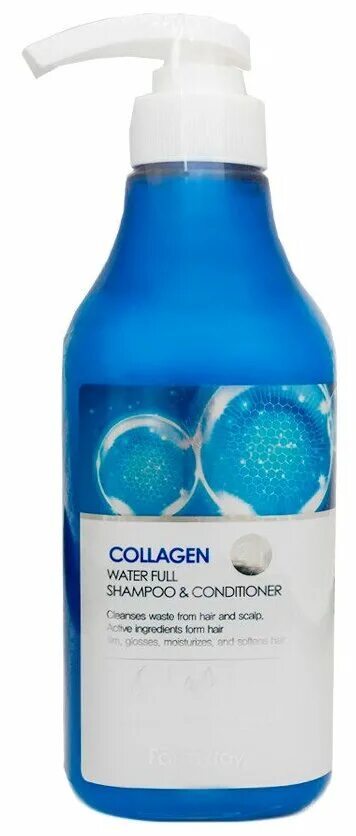 Farm stay шампунь увлажняющий с коллагеном. Collagen water full shampoo & conditioner. Farm stay шампунь. Шампунь 2 в1 collagen water full shampoo & conditioner 530ml (farm stay). Шампунь full.