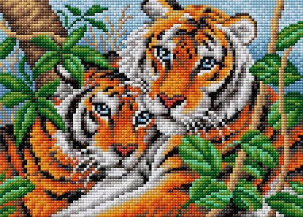 Схема алмазной мозаики скачать бесплатно Алмазная вышивка "В горах", 20x20 см купить в Москве, цены в интернет-магазина