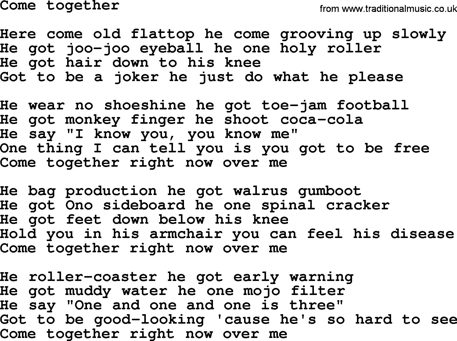 Come together текст. Come together Beatles текст. Come together right Now текст. Битлз КАМТУГЕЗА.