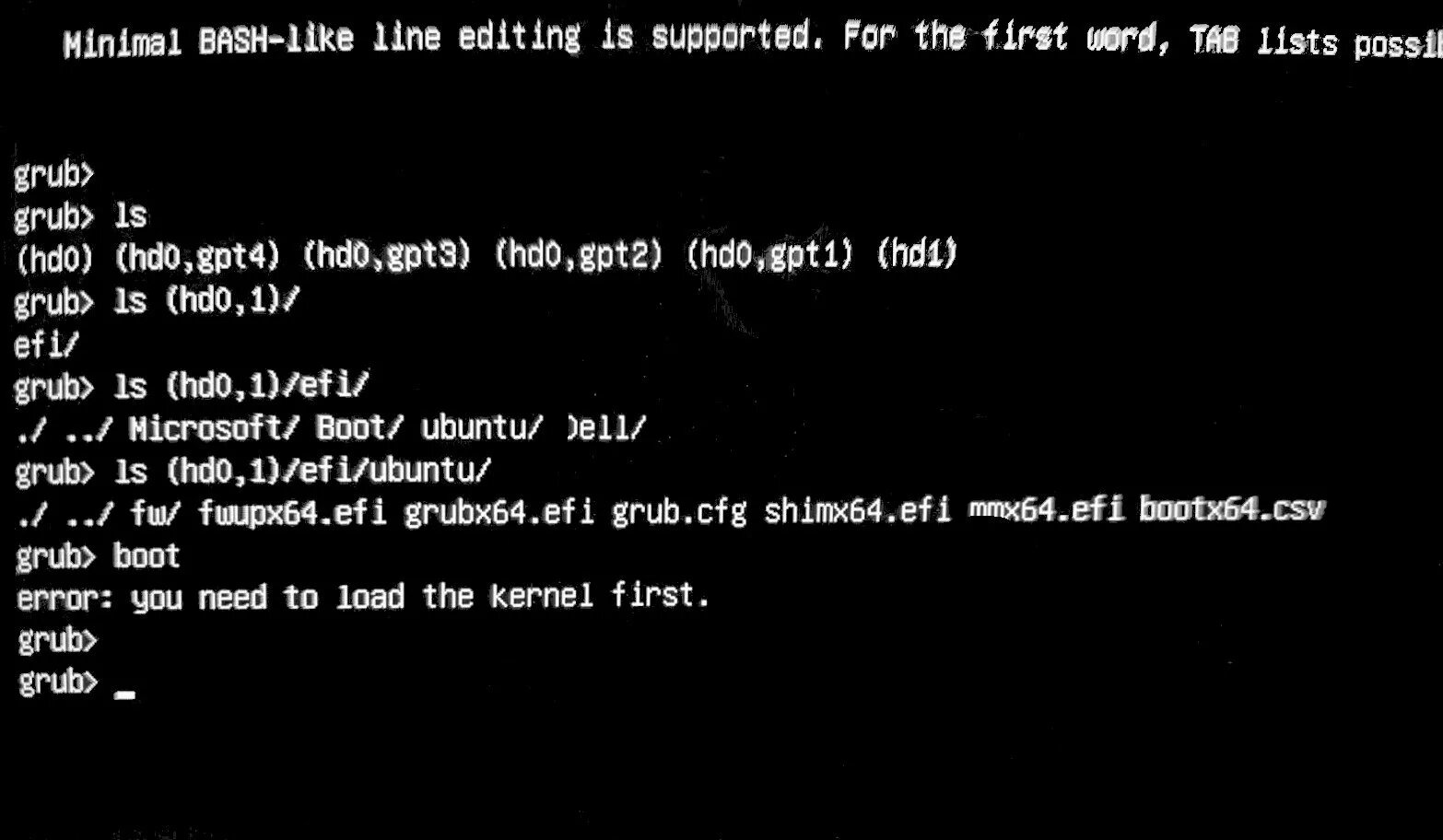 Minimal bash line editing is supported. Командная строка grub. bash like line editing is supported. minimal bash like line editing is supported for the first word tab решение. minimal bash like line editing is supported.