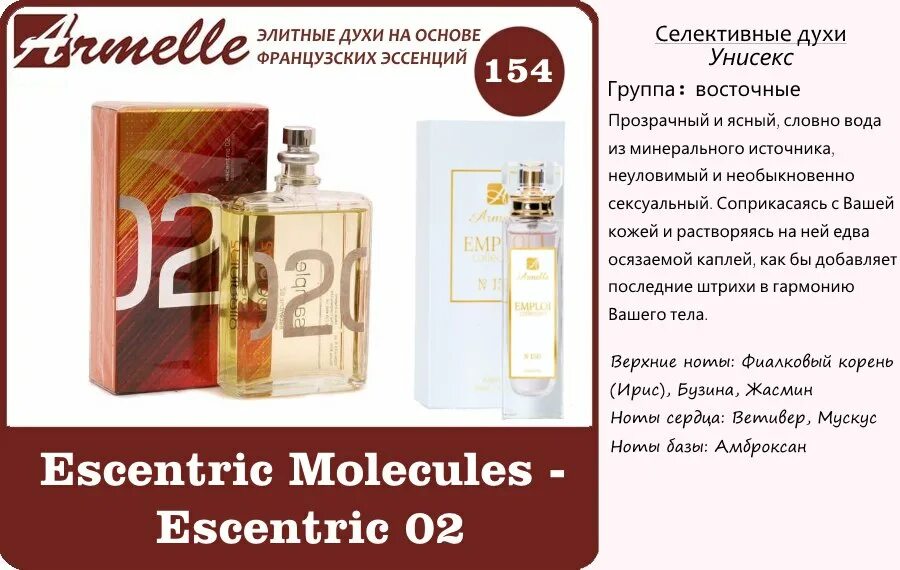 Духи молекула запах. Молекула 02 эксцентрик духи Армель. Духи Armelle молекула 002. Духи Армель 154. Армель аромат молекула 2.