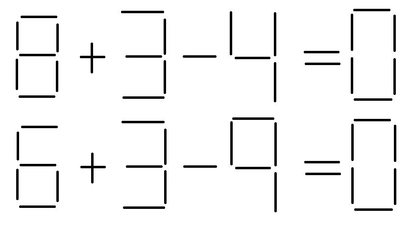 Решение головоломки со спичками 9+3-4. Задачи со спичками 8+3-4 0. Загадка со спичками 8+3-4=0. Головоломка из спичек 8+3-4 0 ответ. 0 плюс 3 ответ