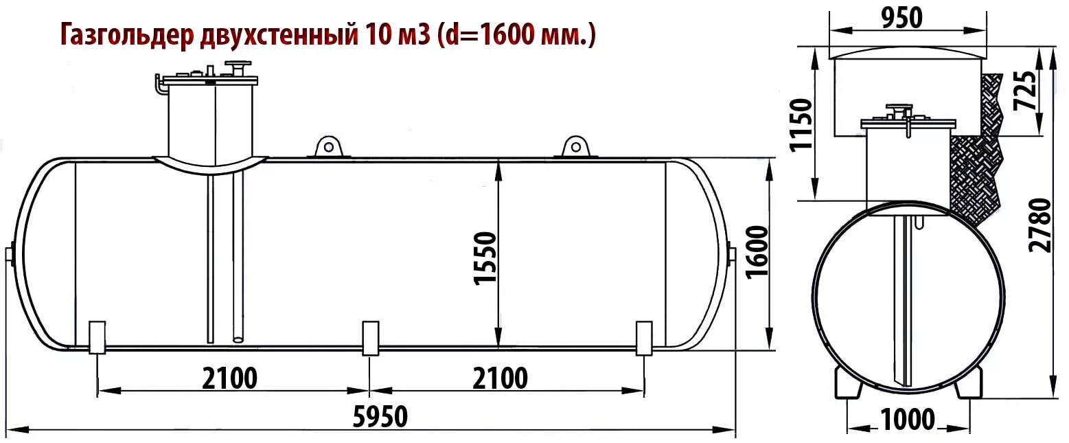 Газгольдер 10 м3 габариты. Газгольдер 4500 литров чертеж. Газгольдер на 10000 литров габариты. Газгольдер 10000 куб.м. чертеж.