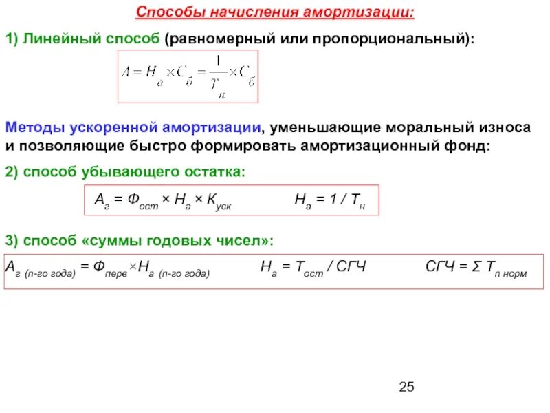 Равномерное начисление амортизации. Методы начисления ускоренной амортизации. Ускоренные методы амортизации. Линейный способ начисления. Линейный ускоренный способ начисления амортизации.