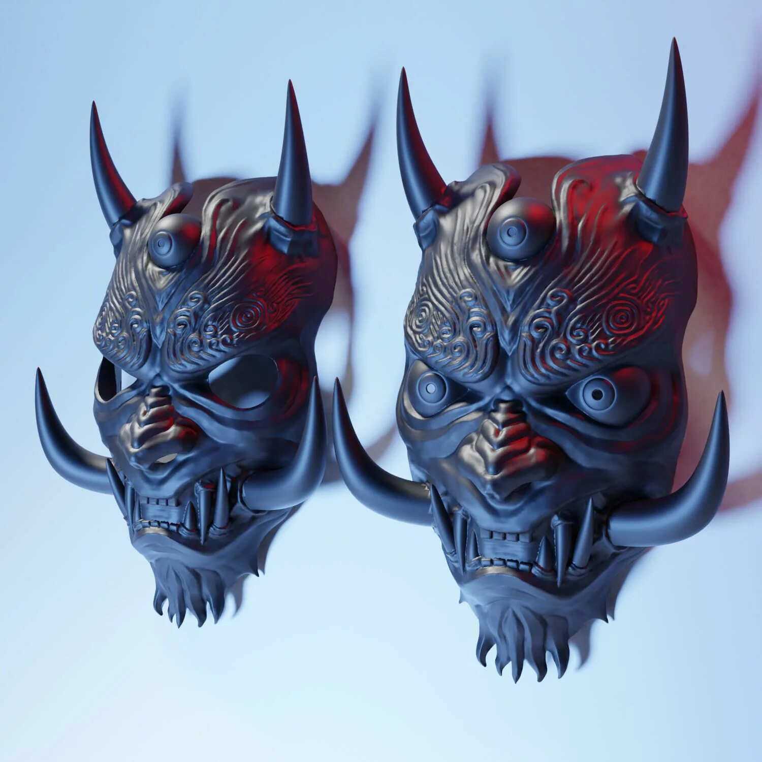 Oni демон маска. Маска Hannya демон. Oni Mask 3d model. Маска демона Япония они.