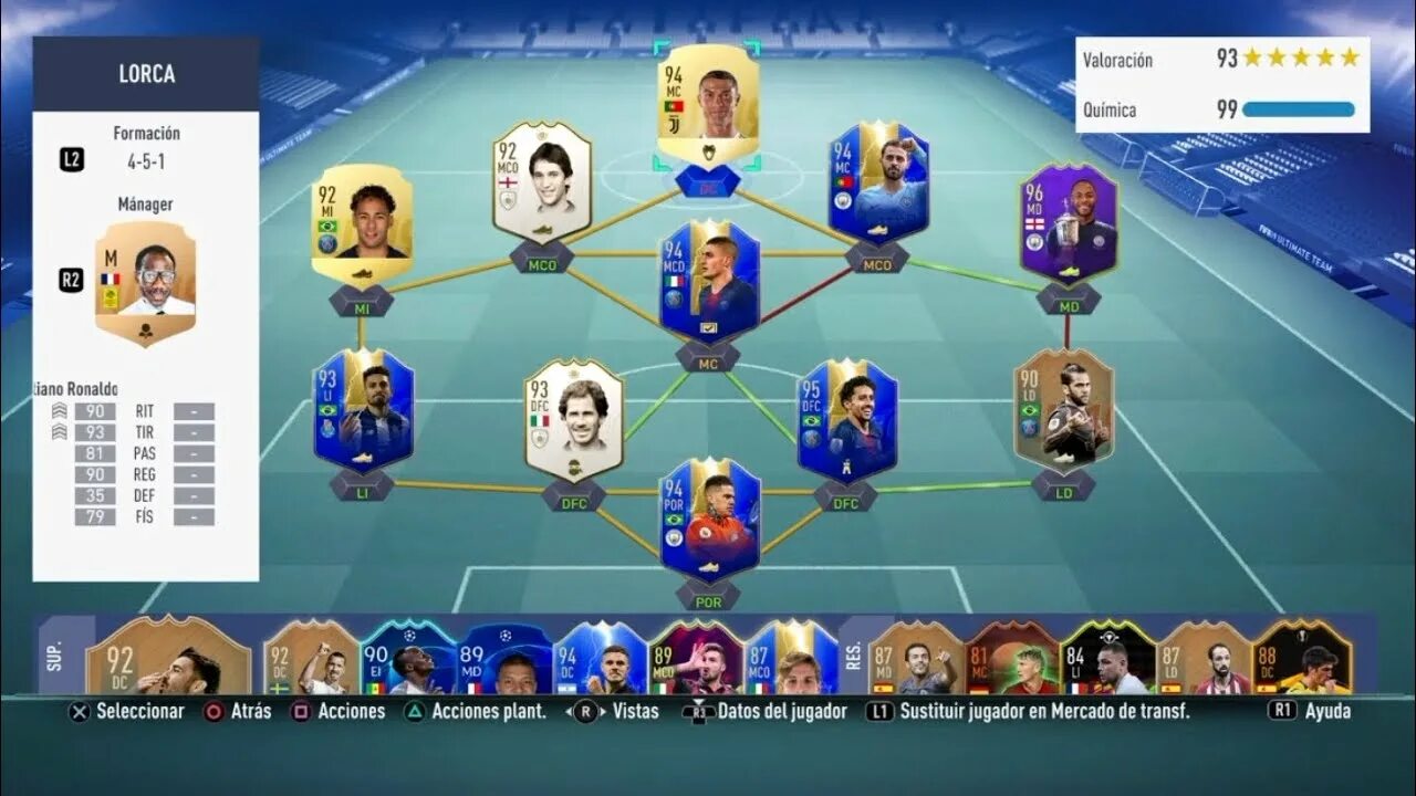 ФИФА 19 ультимейт тим. Криштиану Роналду ФИФА 19 Ultimate Team. ТОТИ Роналду ФИФА 19. ФИФА состав.