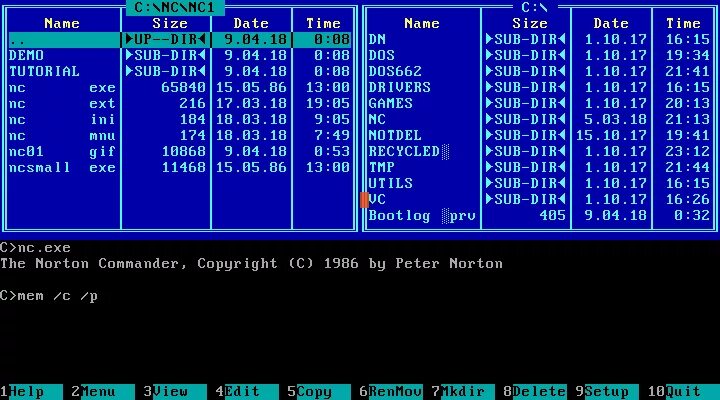 DOSBOX Нортон командер. Нортон командер 95. Операционная оболочка Norton Commander. Интерфейс Norton Commander. Norton commander dos