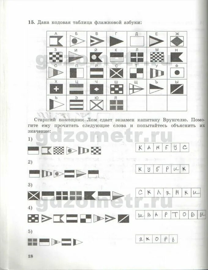 Информатика 5 класс 153. Кодовая таблица флажковой азбуки. Кодовая таблица флажковой азбуки Информатика 5.