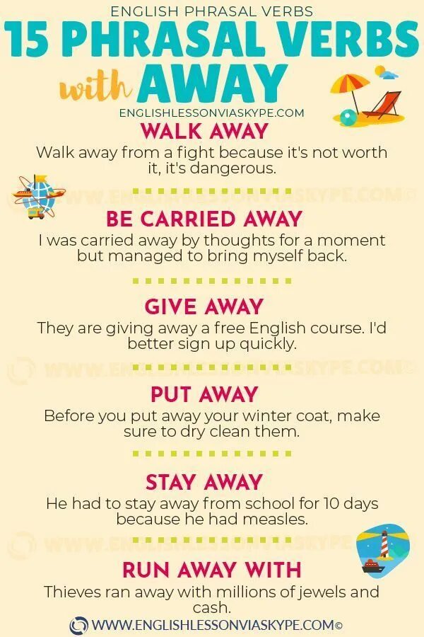 Phrasal verbs with away