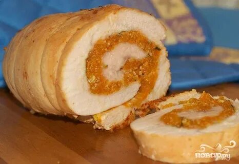 Рулет из курицы с курагой