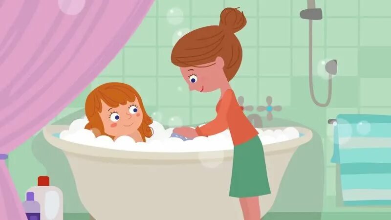 Мультяшная девочка в ванной. Мама мыла Милу. Мама моет ребенка. Мама купает ребенка. Какая моют моет песня