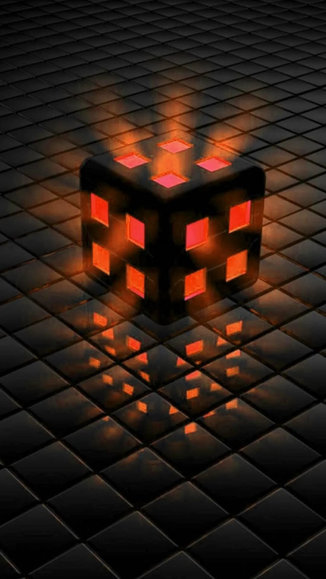 Красно черные кубики. Неоновые кубики. 3d обои. Необычные обои на андроид.