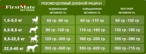 Сколько кг мяса нужно собаке в день