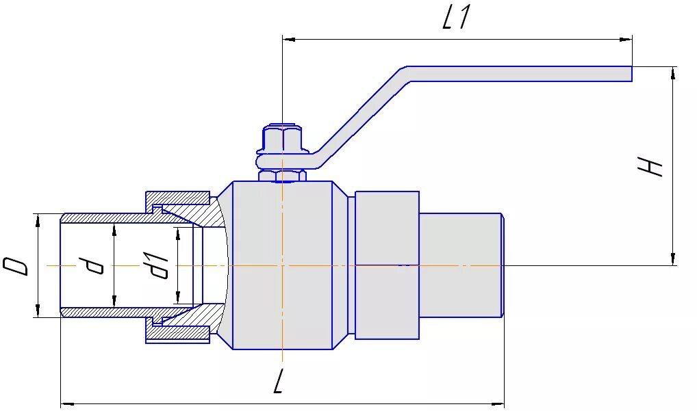 Кран шаровой хл1. Чертёж кран шаровый DN 20. Кран шаровой dn20 чертеж. Кран шаровый 1/2 чертеж. Кран штуцерно-ниппельный чертеж.