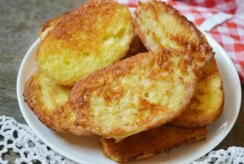 Гренки хлеб сахар и яйцо