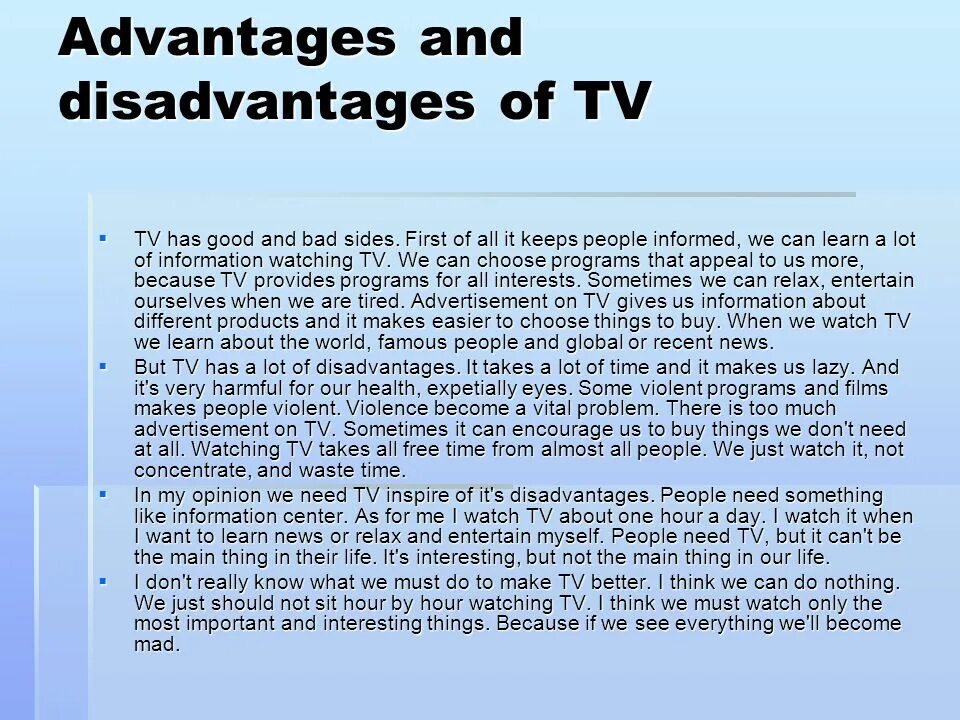 Топик сми. TV advantages and disadvantages. Advantages and disadvantages of watching TV. Эссе advantages and disadvantages. Television advantages and disadvantages.