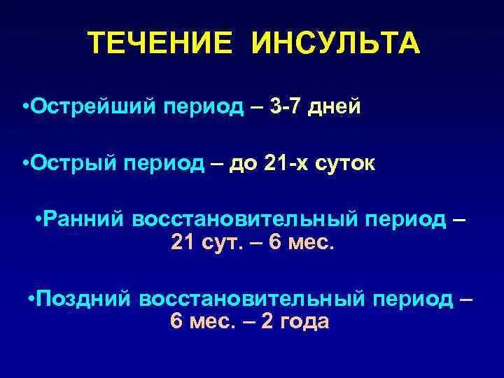 Ишемический инсульт восстановительный период. Течение инсульта. Типы течения инсульта. Периоды течения инсульта по срокам. Острый период ишемического инсульта.