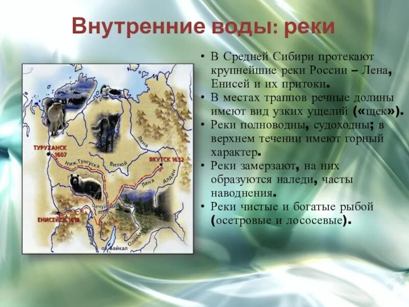 Географическое положение восточной сибири 8 класс. Средняя Сибирь воды. Внутренние воды средней Сибири. Средняя Сибирь география 8 класс. Средняя Сибирь презентация.