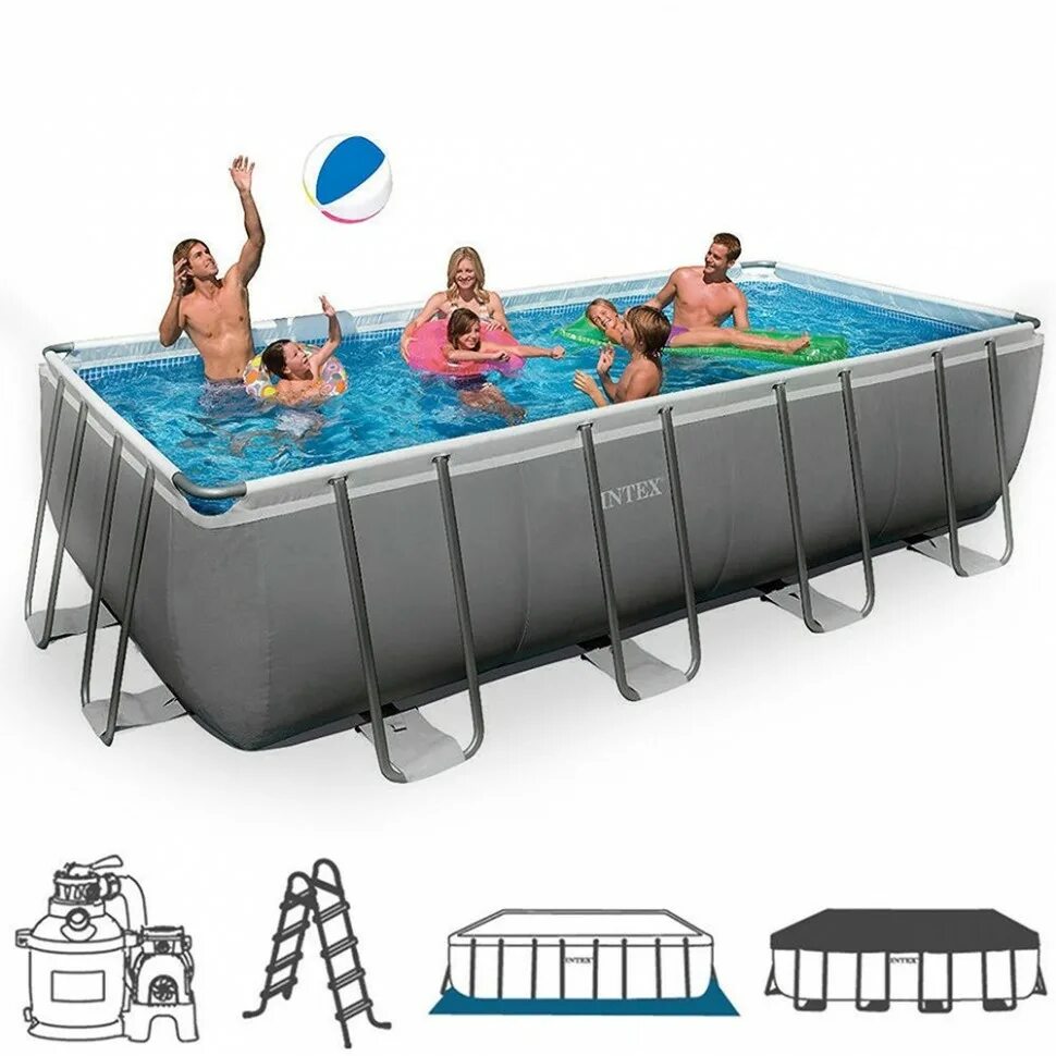 Intex ultra xtr 26356. Intex Rectangular Ultra XTR frame Pool, 549х274х132 см. 26356 Intex. Каркасный бассейн Intex Ultra frame 26356. Бассейн Intex 274/549/132.