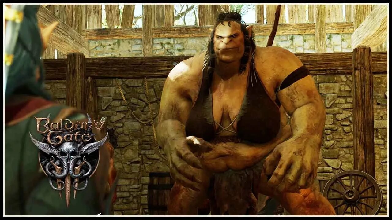 Балдурс гейт 3 огр. Baldur&#039;s Gate 3 огр и багбир. Baldur&#039;s Gate 3 полугоблин и огр в сарае. ДЭЙДЖОНС 3 огр