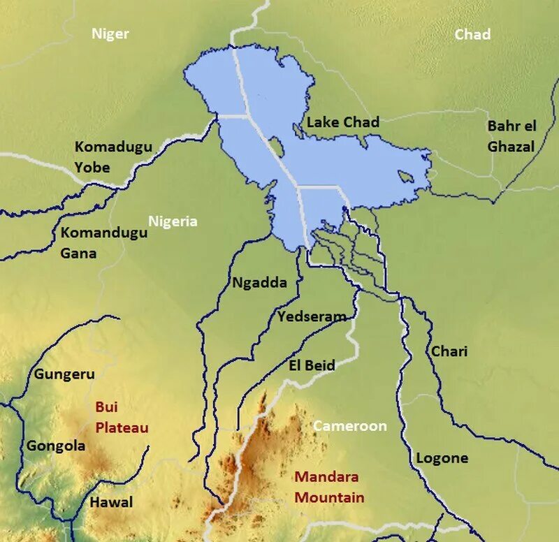 Озеро чад расположено. Карта озера Чад с реками. Оз Чад на карте. Река Чад на карте Африки. Озеро Чад на физической карте.