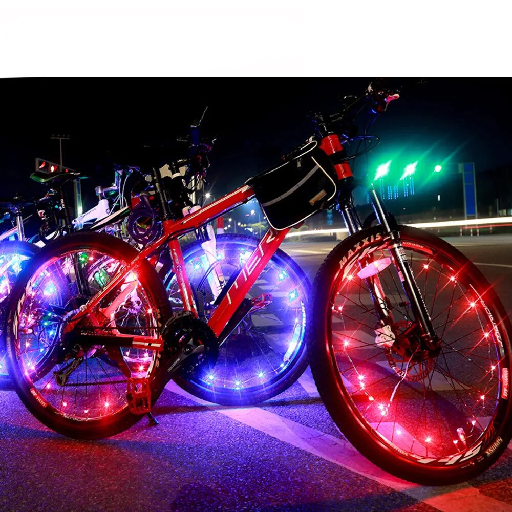 Подсветка для велосипедных колес Wheel Light spoke Light, 20 led. Светодиодная подсветка для велосипеда. Светящийся велосипед. Подсветка для велосипедного колеса. Светящиеся велосипед