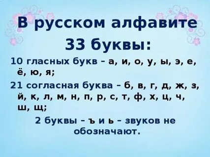 В русском алфавите 10 гласных
