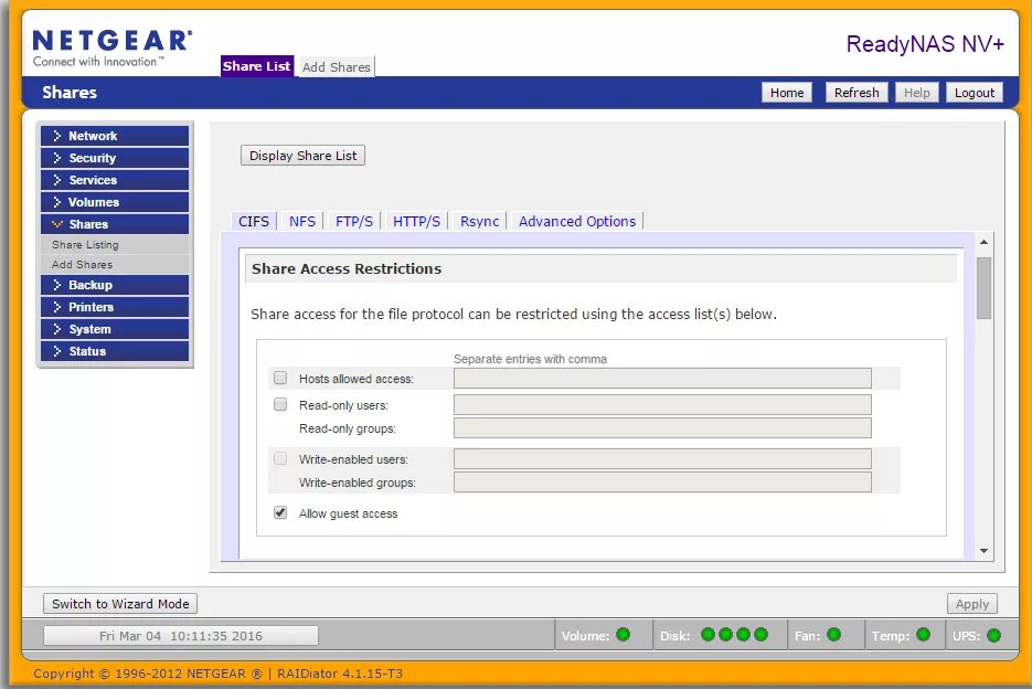 Файловый сервер Netgear. READYNAS NV+. READYNAS Netgear папка пользователя. Netgear NV+. Write enable