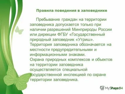 Правила поведения на территории заповедника