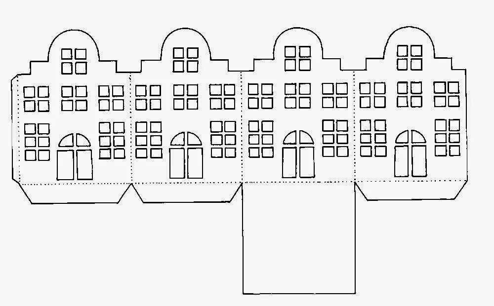 Развертка бумажного домика. Схема домика из бумаги. Макет бумажного домика. Развертка новогоднего домика.