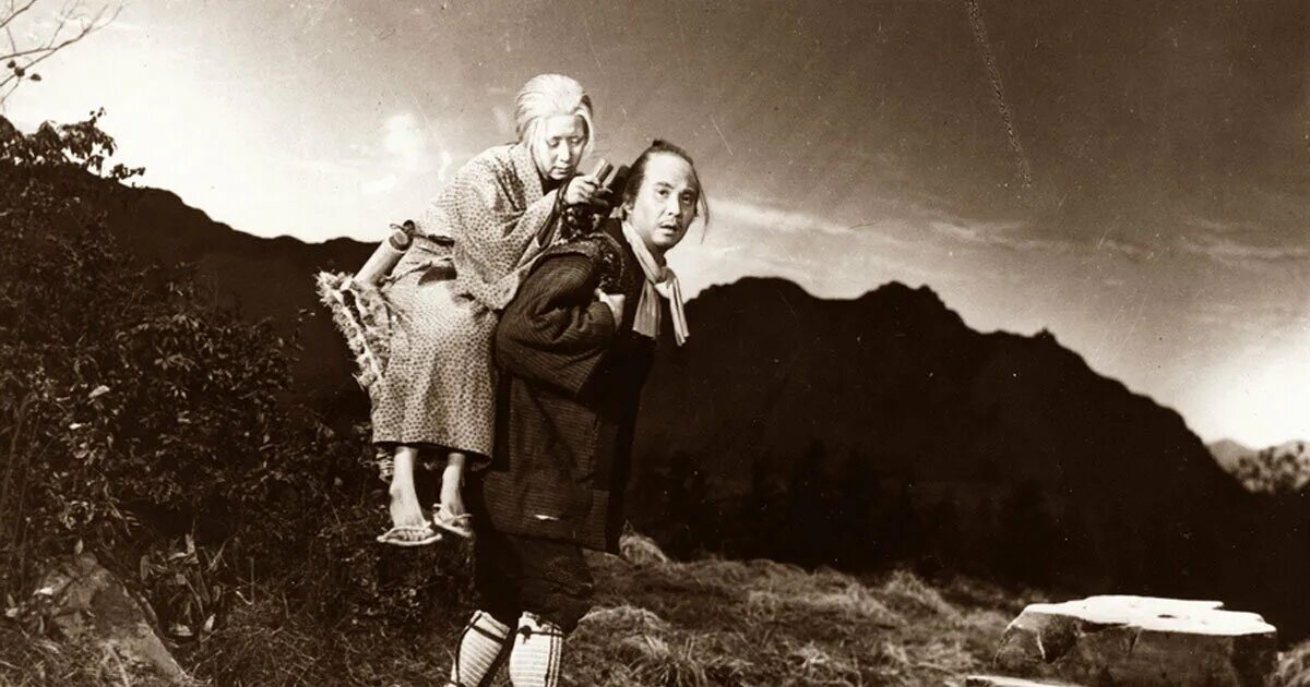 Легенда о Нараяме 1958. Горы Обасутэяма. Старик на горе. Старик в горах. Японский старая мама