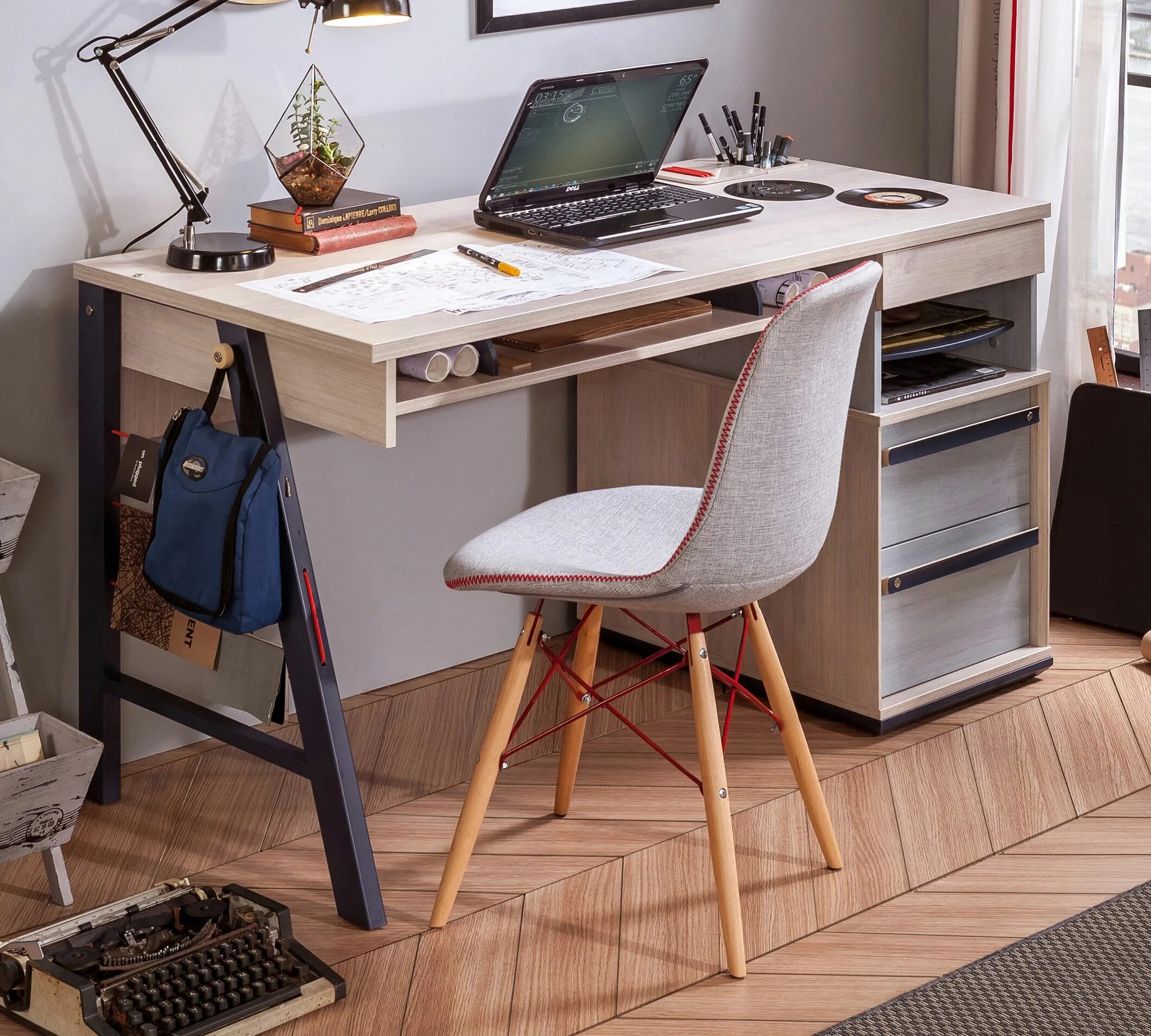 Next to the desk